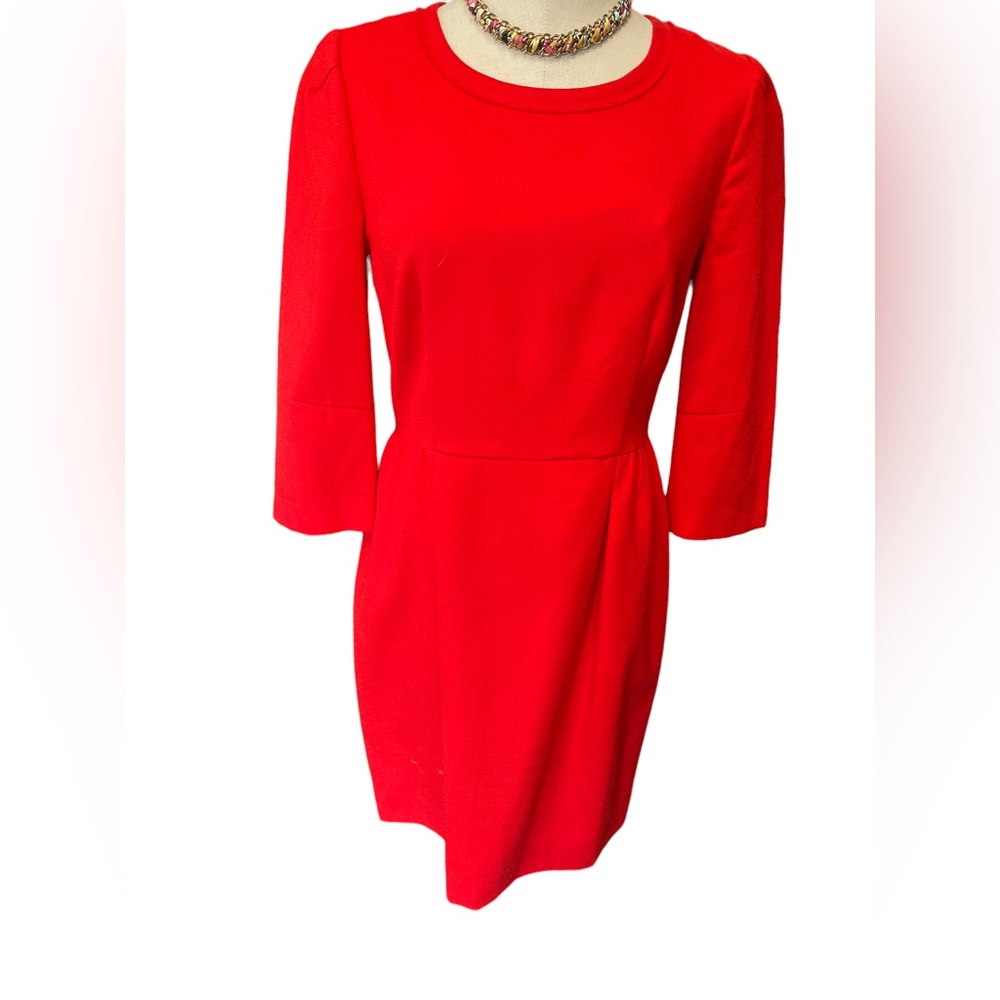 J. Crew Bold Red Ponte Sheath Dress